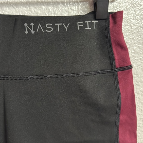 Black and Red Bike Shorts with Elastic Waistband - Picture 4 of 5